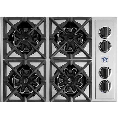 Blue Star Range RBCT304BSS 30 Drop-In Style High Power Home Cooktop With 4 Open Burners