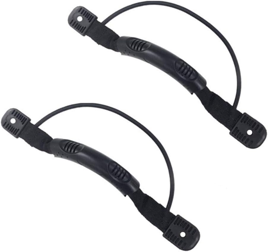 1Pair Kayak Canoe Boat Side Mount Handle with Bungee Cord Accessories Black