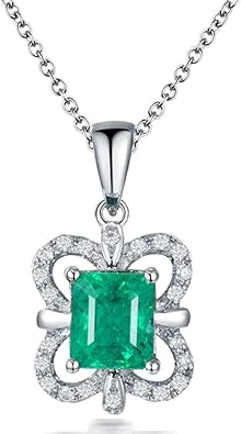 Amazon Lanmi 計1 02ct 天然エメラルドネックレス ペンダント K18ホワイトゴールド レディース 婚約 結婚 記念日 プレゼント ギフト ネックレス 通販