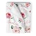 Personalized Fleece Baby Girl Blanket, Coral Pink Floral