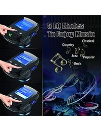 ToHayie QC 3.0 Bluetooth Transmisor FM Adaptador de radio inalámbrico Manos libres Reproductor de FM Transmisores FM Kit para automóvil, pantalla de 1,44 pulgadas, 2 puertos USB, disco en U, tarjeta TF, entrada salida AUX - Negro