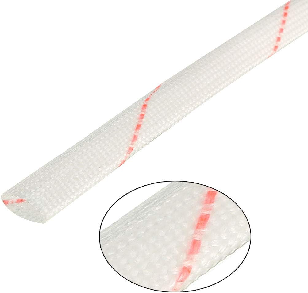 sourcing map 5pcs Fiberglass Heat Shield Sleeve 8mm(5/16-inch) ID x 2.89ft Adjustable PVC Silicone Fiberglass Sleeve Pipe - Image 4