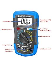 holdpeak 4070L manual ranging multímetro digital para medir la resistencia capacitancia de ,, inductancia, Transistor, HFE de 2000 Count (Azul)