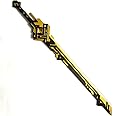 PKK 40" Fantasy Foam Sword Summit Shaper Black & Gold High Density Foam Scepter Blade Weapon for Cosplay and Collection