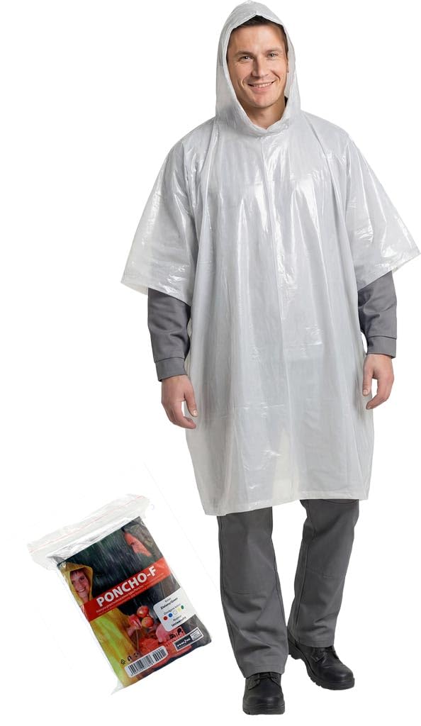 Reis PONCHO-F_W Protective Rainproof Poncho, White, Uni Size, Pack of 20