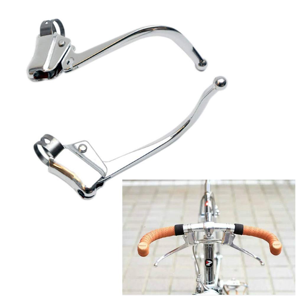 DUOCACL Bike Accessories 1Pair Bicycle Brake Lever City Retro Road Handlebar Bent Bar Brake Lever Bicycle Fixed Gear Bike Brake Handle Part
