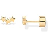 PAVOI 14K Gold Plated 925 Sterling Silver Posts Mini Stud Flat Back Earrings for Women | Helix Cartilage Piercing Jewelry | Dainty Pearl Star Cluster Cubic Zirconia Lotus Climber Screw Backs