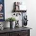 brightmaison Small Coat Rack Shelf Wall-Mounted with Hooks Wood Entryway Organizer Key Phone Mail Holder (Walnut)