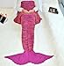 Ustide Princess Rose Red Mermaid Tail Blanket Colorful Girls Mermaid Blanket, 59