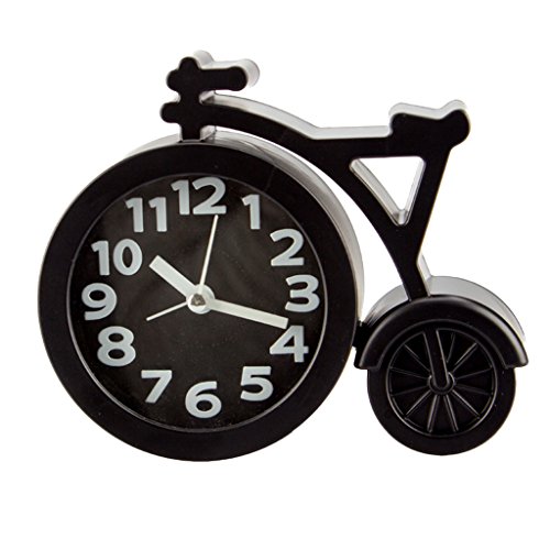 OHTOP Portable Mini Mute Bicycle Battery Bedside Desk Alarm Clock Decor Gift (Black)