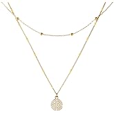 VYTOSA Layered Gold Necklaces for Women, Cubic Zirconia Pendant Necklace 18K Gold Plated Dainty Women's Choker Necklace Stack Jewelry Sets, Trendy Valentine's Day Jewelry Gift for Her,Wife,Mom