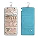 BAGSMART Travel Hanging Jewelry Organizer Case Foldable Jewelry Roll with Hanger for Journey-Rings, Necklaces, Bracelets, Earrings, Teal