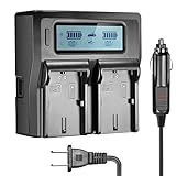 SR LP-E6 LP-E6N Dual Channel Digital Charger with LCD Display for Canon EOS 5D, 5D Mark II III IV, 5DS R, 6D,7DS, 60D, 70D, 80D Camera