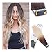 Rinboool Tape in Hair Extensions, Real Natural Remy Human Hair, Seamless Straight Pu Skin Weft, 14 Inch 40 Gram 20 Pieces, Ombre Medium Brown to 613 Blonde