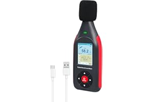 Decibel Meter Data Logger, Decibel Sound Level Meter Recorder with Alarm, 43,000 Data Record & Export, Rechargeable SPL Sound