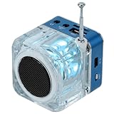 TOMTOP Mini Digital Portable Music MP3/4 Player Micro SD/TF USB Disk Speaker FM Radio (Blue)