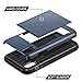 SAMONPOW for iPhone X/XS Case Wallet Card Holder for iPhone 10 Case Wallet Card Holder Heavy Duty Protection Shockproof Anti Scratch Soft Rubber Bumper Phone Case for iPhone X XS 10 5.8 inch Dark Blue
