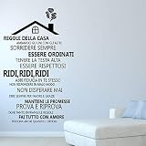 Adesivo Murale Frase “In Questa Casa” – 120x80 Cm, PVC Prespaziato, Made In Italy - 3