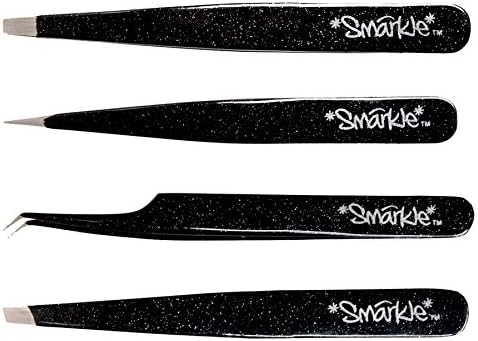 Professional Tweezer Set 4 Tweezers Case Facial Ear Nose