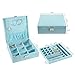 MALEDEN Jewelry Box, 2 Layers Lint Jewelry Organizer Case for Necklaces, Earrings, Bracelets and Rings Display, Large Capacity with Lock