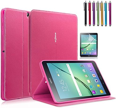 Mignova Tab S2 8.0 Folio case, Slim Lightweight Smart Cover Auto Sleep/Wake feature for Samsung Galaxy Tab S2 Tablet 2015 (8.0 inch, SM-T710 T715 T713)+Screen Protector Film and Stylus Pen (Pink)