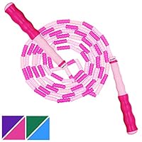 ARSAHA Kids Jump Rope Adjustable Jump Rope Tangle Free Segmented, Weighted, Beaded, Ideal for Speed Jumping, Training, Exercise, Skipping, Workout for Adults, Men, Women (Pink)