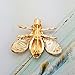 SELOVO Honeybee Bee Yellow Enamel Small Cute Brooch Pin Gold Tone Clear Crystal
