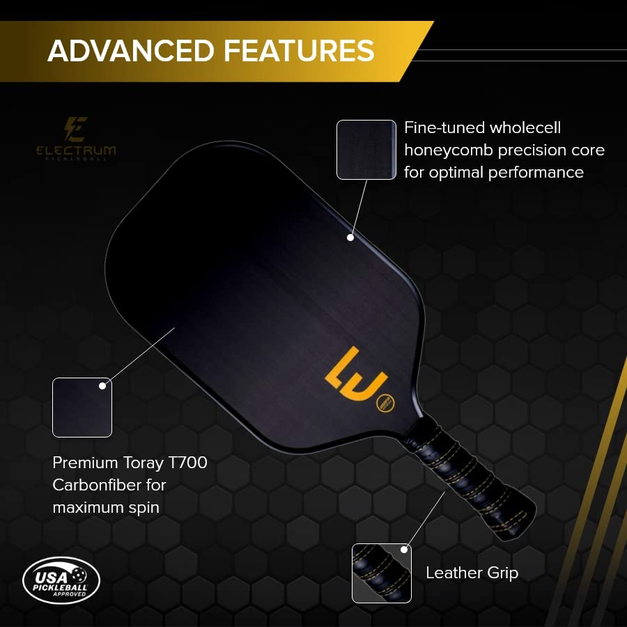 Electrum Model E Pickleball Paddle USAPA Approved Carbon Fiber