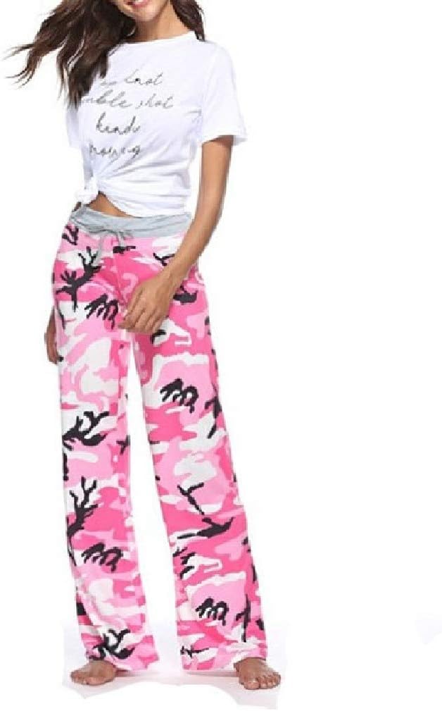Winwinus Women's Pajama Pants Homewear Camo Casual Palazzo Beach Pants