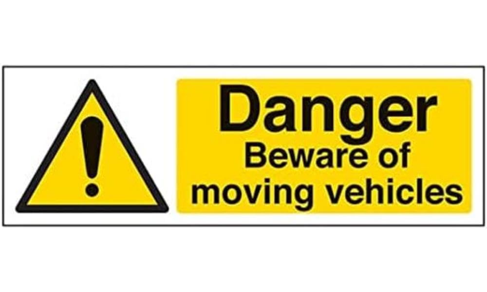 V Safety Eco Friendly Warning Vehicle- Danger Beware Of Moving Vehicles - 300 X 100mm