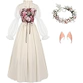 SuitsLink Womens Medieval Renaissance Costume Cosplay Over Dress Victorian Masquerade Formal Dresses Wedding Guest Dresses