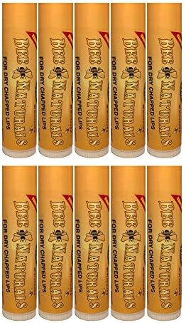 10x Bee Naturals Beeswax Lip Balm Coconut chapstick Peppermint Oil + Vitamin E
