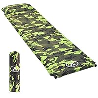 NSdirect 2" Camping Self Inflating Sleeping Pad with Pillow, Moisture-Free, Lightweight Foam Mat, Perfect for Backpacking, Hiking and Camping, Compact