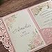 DORIS HOME 50pcs Laser Cut Quinceanera Invitations Pink, 4.7x7.1 Blank Quince Invitations for 15th Birthday, Invitation cards for Sweet 16 with Envelopes