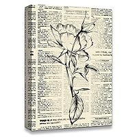 Canvas Wall Art Flower On The Newspaper Canvas Prints Home Artwork Decoration for Living Room,Bedroom - 12x18 inches