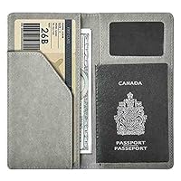 XeYOU Travel Wallet and Passport Holder Securely Holds Passport,ID Cards Cover with 2 Matching Luggage Tags and Luggage Strap (Grey)