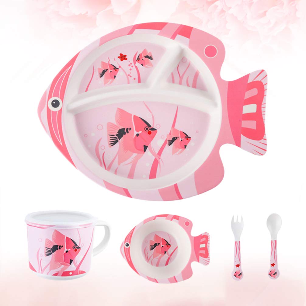 UPKOCH Juego de vajilla de Fibra de bambú de 5 Piezas Plato de ...