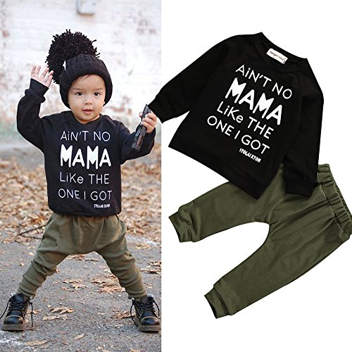 2PCS Kids Baby Toddler Boy Clothes Set T-shirt Tops Pants Leggings Outfits (6-12Months)
