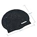 TURATA Swimming Cap 2 Pack Swim Caps Waterproof Unisex Premium Silicone No-Slip Swimming Hat for Adults Kids Woman and Men One Size Hat - Black & Blue (Black)