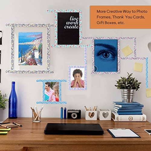 Floral Washi Tape, Colored Flowers Washi Tape Masking Tape Decorative Paper Tape for Bullet Journal, Scrapbook, DIY Crafts, Planners, Gift Wrapping (Colored Flowers)