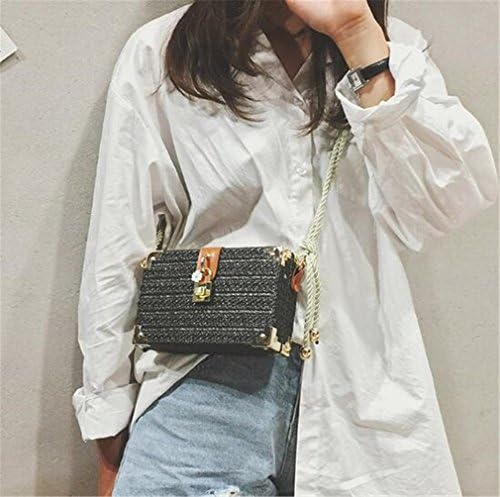 Amuele Ins Box Straw Bag Bohemian Women's Straw Weave Lock Beach Messenger Bali