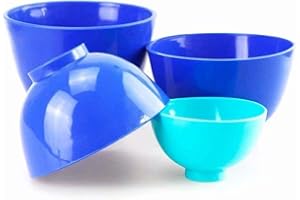 ALKITA 4 PCS Dental Lab Rubber Mixing Bowls Flexible Silicone Bowls Color Blue