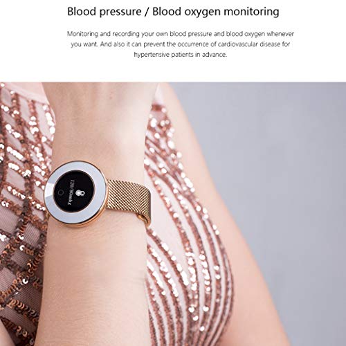 ❤️MChoice❤️X6 Blood Pressure/Blood Oxygen/Heart Rate Monitor Girls Waterproof Smart Bracelet Watch (Rose Gold) - Thumbnail 5