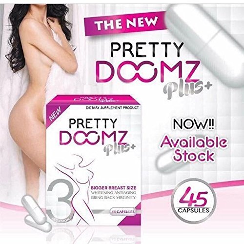 45 Capsules PRETTY DOOMZ PLUS+ BIGGER BREAST FIRMING WHITENING BRING BACK VIRGIN