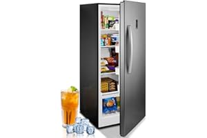 SMETA Upright Freezer, 21 Cu. Ft, All Refrigerator, Convertible Freezer, Frost Free, Stainless Steel Stand Up Garage Freezerless Refrigerator 20 Cu. Ft