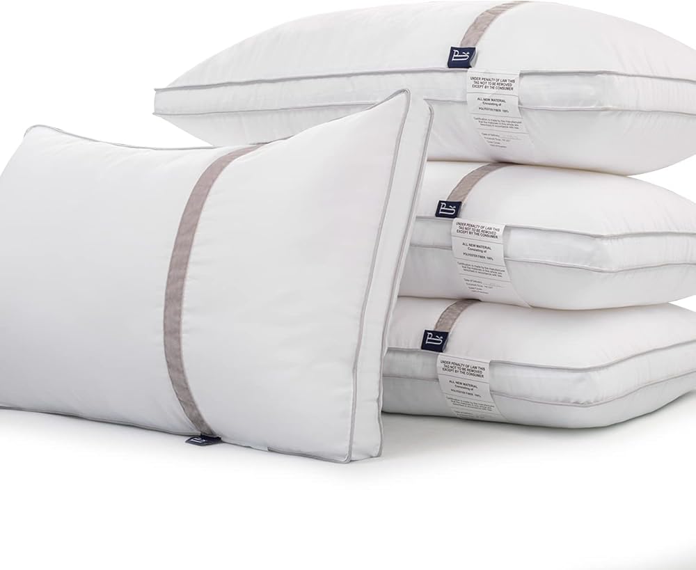 BedStory 4 Pack Standard Sleeping Pillows Hypoallergenic Dust Mmite Resistant