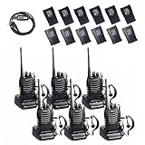 BaoFeng BF-888s 2 Way Radio with 12 1500mah Li-ion Batteries Long Range Baofeng Walkie Talkie Two Way Radio (6 Pack) + One USB Programming Cable