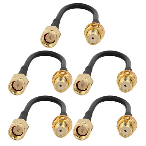 uxcell 5pcs RG174 Coaxial Antenna Extension Cable SMA Female to Male Connector 10cm