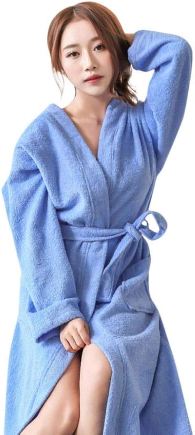 drolpt Bathrobe Soft Winter Lengthened Bathrobe Splicing Home Clothes