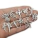 Youdiyla 65 PCS Fairy Charms Collection, Mix Silver Cupid Pixie Angel Winged Woodland Fairy on The Moon Metal Charm Pendant Supplies Findings for Jewelry Making (HM151)